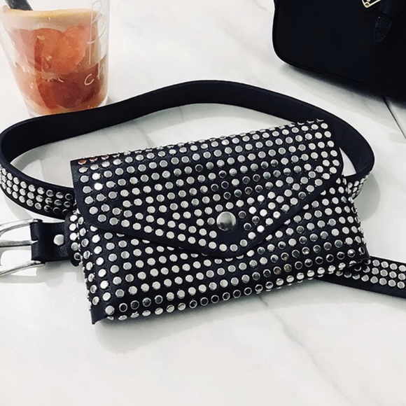 Bags New Studded Belt Bag Poshmark Black Pants With Studded Belt With Chains Roblox Black Pants With Studded Belt With Chains Roblox Bags New Studded Belt Bag Poshmark